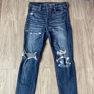 American Eagle high rise button fly jeans